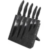 Koch- & Küchenmesser|Die moderne Hausfrau STONELINE Edelstahl Messer Set 5-teilig mit Messerblock | Schwarz