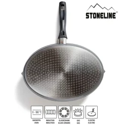 Pfannen|Die moderne Hausfrau STONELINE Fisch- und Schnitzelpfanne Oval 35x24 cm | mit Deckel