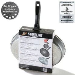 Pfannen|Die moderne Hausfrau STONELINE Fisch- und Schnitzelpfanne Oval 35x24 cm | mit Deckel