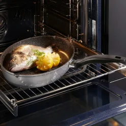 Pfannen|Die moderne Hausfrau STONELINE Fisch- und Schnitzelpfanne Oval 35x24 cm | mit Deckel