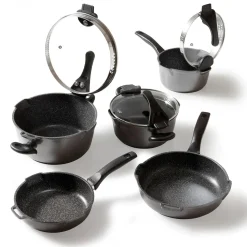 Die moderne Hausfrau STONELINE FUTURE Kochgeschirr-Set 8-teilig 18/20/24 | mit Deckeln