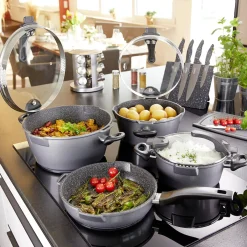 Die moderne Hausfrau STONELINE FUTURE Kochgeschirr-Set 8-teilig 18/20/24 | mit Deckeln