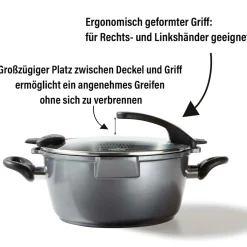 Die moderne Hausfrau STONELINE FUTURE Kochgeschirr-Set 8-teilig 18/20/24 | mit Deckeln