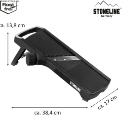 Die moderne Hausfrau STONELINE Gemüsehobel Verstellbar Set 3-teilig | Schwarz