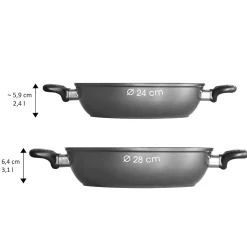 Pfannen|Die moderne Hausfrau STONELINE Gourmundo Servierpfanne 24 cm | Grau