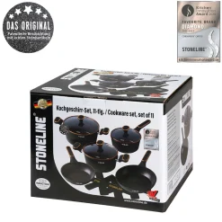 Die moderne Hausfrau STONELINE Kochgeschirr-Set 11-teilig 18/20/24 Roségold | mit Deckeln
