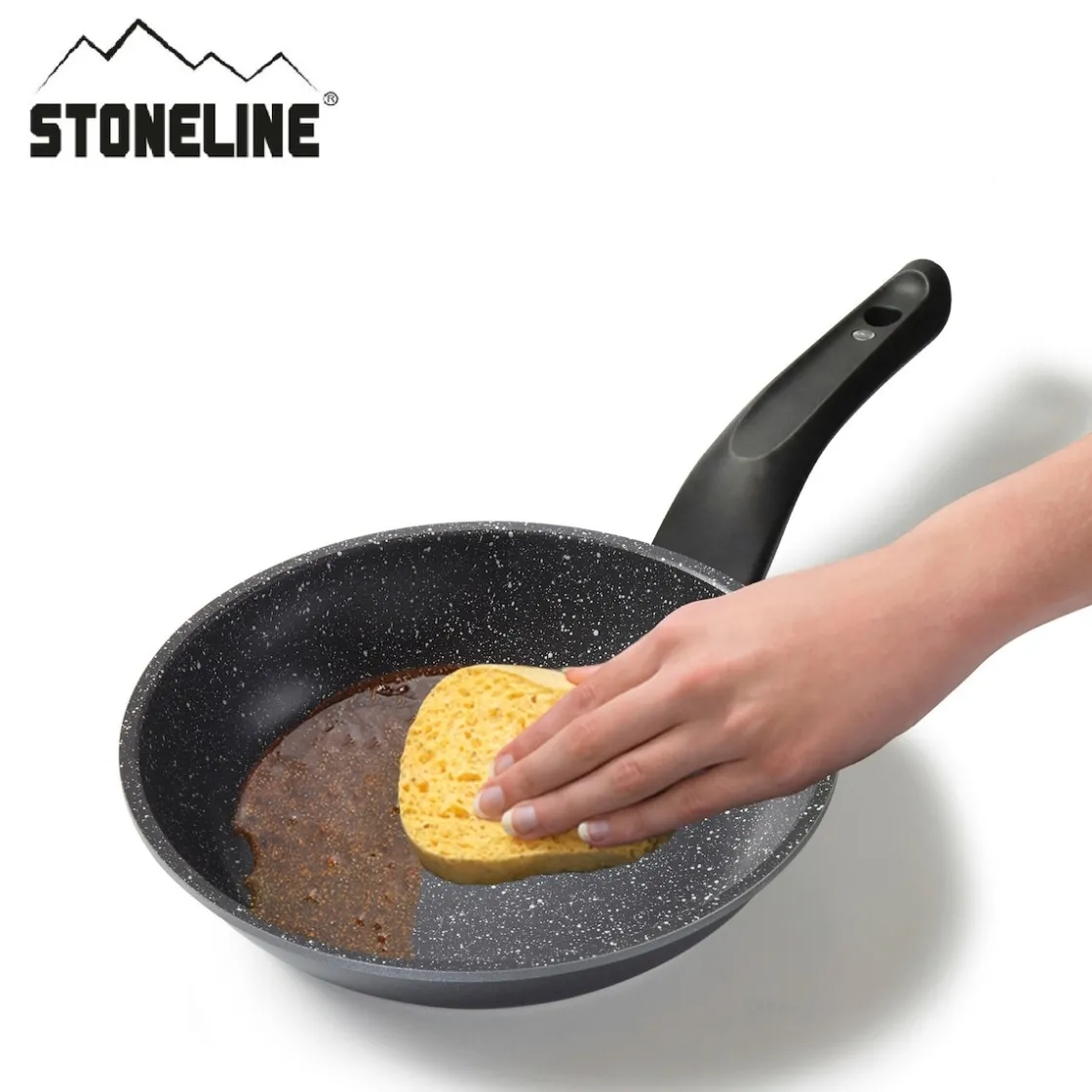 Pfannen|Die moderne Hausfrau STONELINE Made in Germany Pfannen-Set 6-teilig mit Magnet Griff | ohne Deckel - Schwarz
