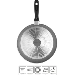 Pfannen|Die moderne Hausfrau STONELINE Made in Germany Schmorpfanne 24 cm | ohne Deckel - Schwarz