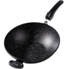 Pfannen|Die moderne Hausfrau STONELINE Made in Germany Wokpfanne 32 cm mit abnehmbarem Griff | ohne Deckel - Schwarz