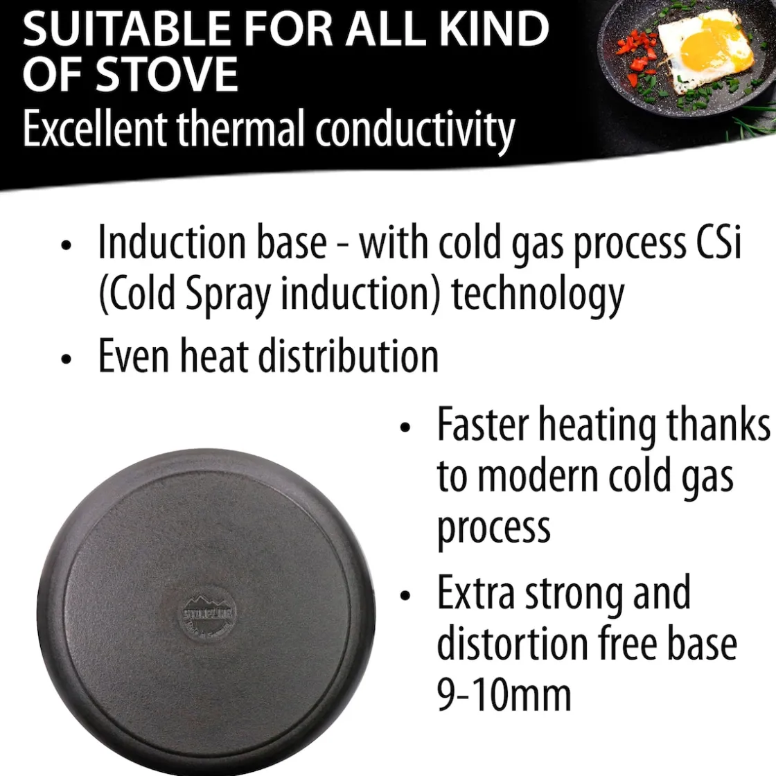 Pfannen|Die moderne Hausfrau STONELINE Made in Germany Wokpfanne 32 cm mit abnehmbarem Griff | ohne Deckel - Schwarz