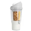 Bräter|Die moderne Hausfrau STONELINE Original CrunchCup Tragbarer Müslibecher To Go 260 + 250 ml | Weiß