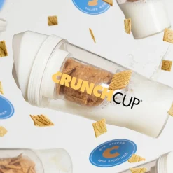 Bräter|Die moderne Hausfrau STONELINE Original CrunchCup Tragbarer Müslibecher To Go 260 + 250 ml | Weiß