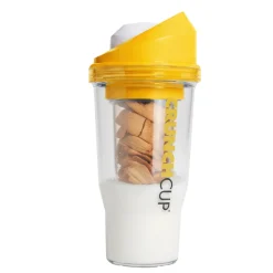 Bräter|Die moderne Hausfrau STONELINE Original CrunchCup Tragbarer Müslibecher To Go 260 + 250 ml | Gelb