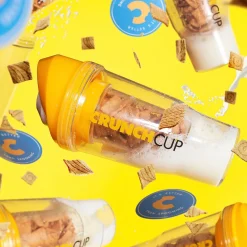 Bräter|Die moderne Hausfrau STONELINE Original CrunchCup Tragbarer Müslibecher To Go 260 + 250 ml | Gelb