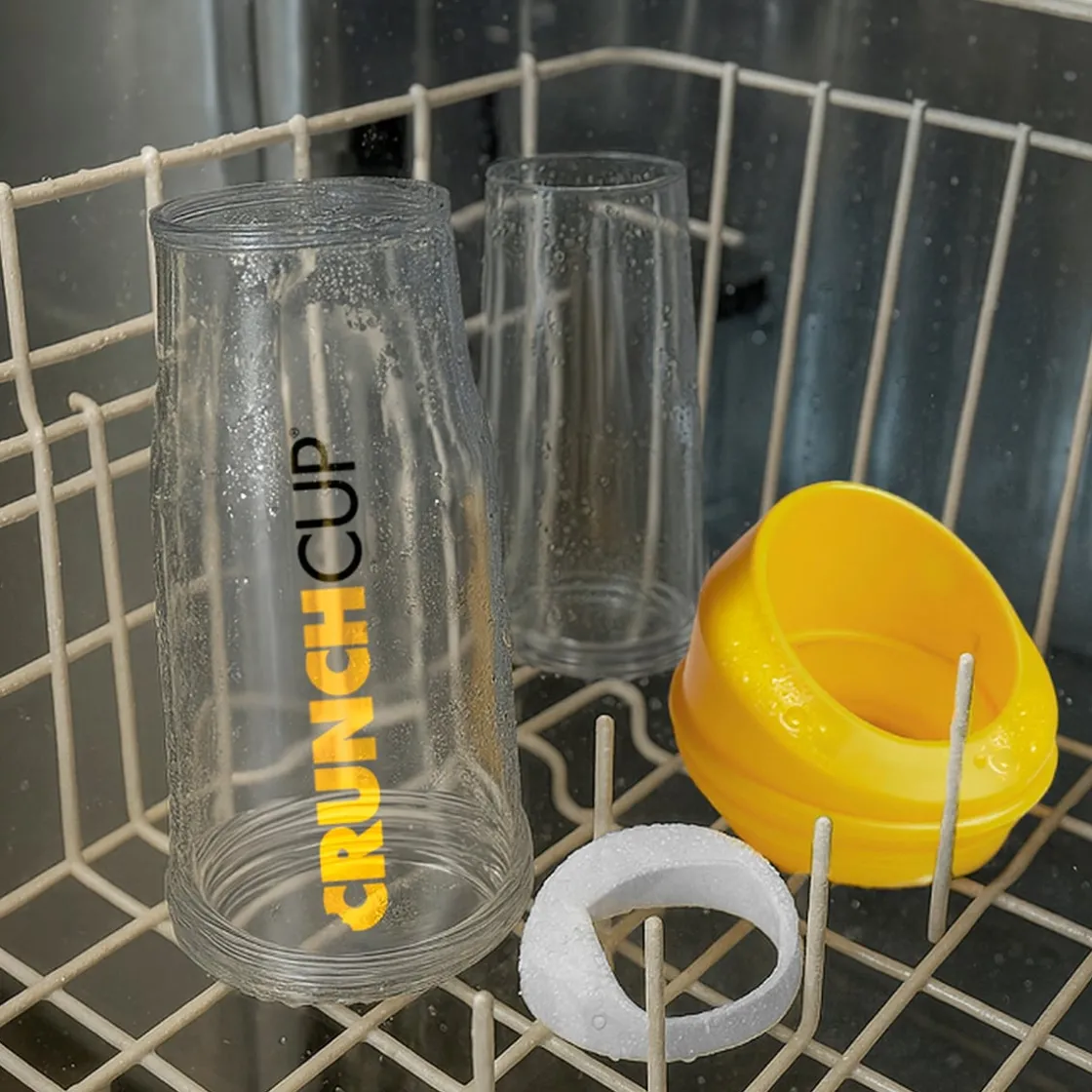 Bräter|Die moderne Hausfrau STONELINE Original CrunchCup Tragbarer Müslibecher To Go 260 + 250 ml | Gelb