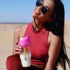 Bräter|Die moderne Hausfrau STONELINE Original CrunchCup Tragbarer Müslibecher To Go 260 + 250 ml | Pink