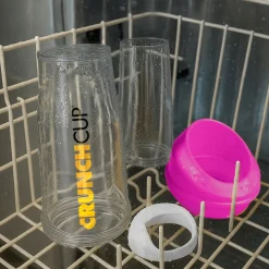 Bräter|Die moderne Hausfrau STONELINE Original CrunchCup Tragbarer Müslibecher To Go 260 + 250 ml | Pink