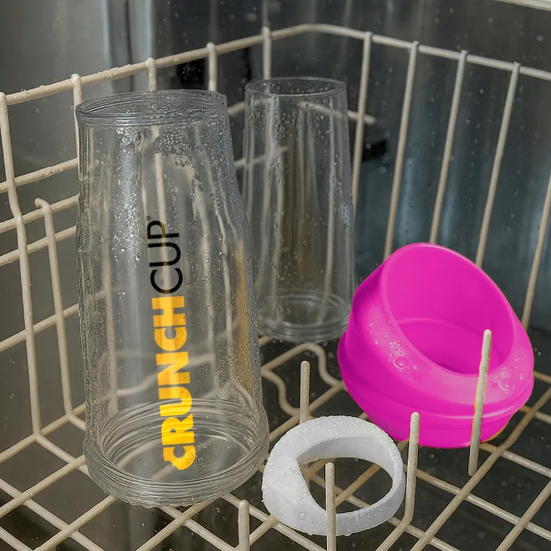 Bräter|Die moderne Hausfrau STONELINE Original CrunchCup Tragbarer Müslibecher To Go 260 + 250 ml | Pink