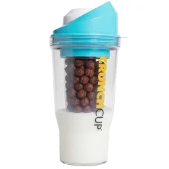 Bräter|Die moderne Hausfrau STONELINE Original CrunchCup Tragbarer Müslibecher To Go 260 + 250 ml | Blau