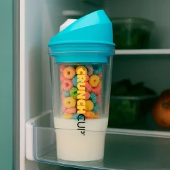 Die moderne Hausfrau STONELINE Original CrunchCup Tragbarer Müslibecher To Go 260 + 250 ml | Blau