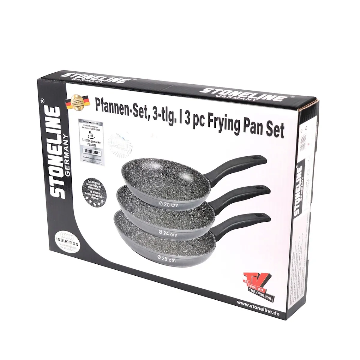 Die moderne Hausfrau STONELINE Pfannen-Set 3-teilig 20/24/28 cm | ohne Deckel