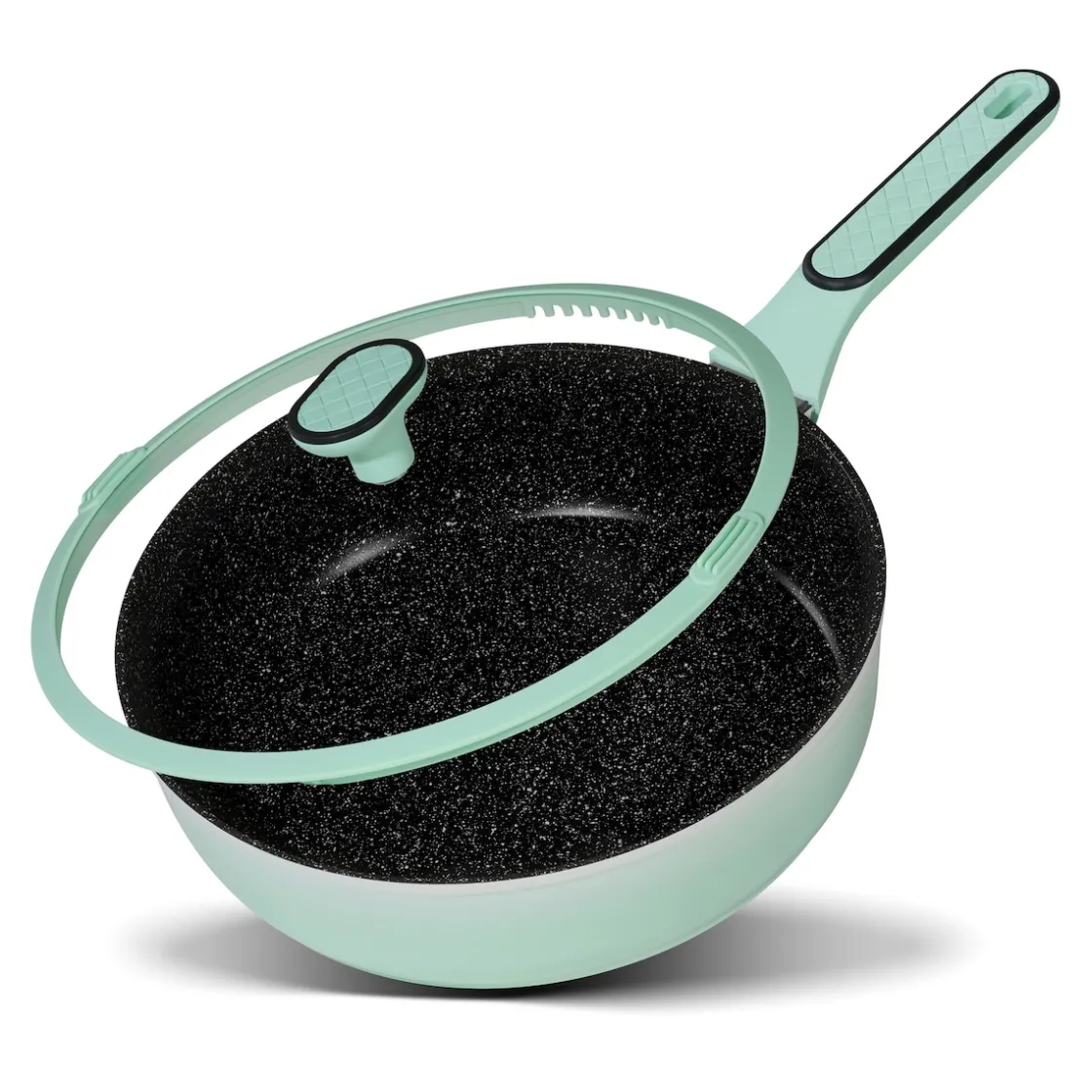 Pfannen|Die moderne Hausfrau STONELINE Schmorpfanne 28 cm Mint | mit Deckel