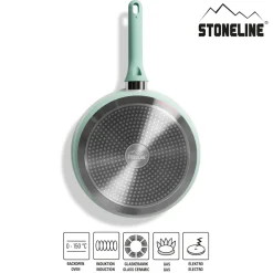 Pfannen|Die moderne Hausfrau STONELINE Schmorpfanne 28 cm Mint | mit Deckel