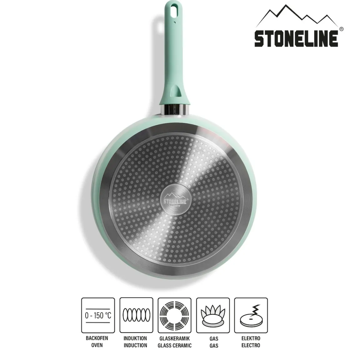 Pfannen|Die moderne Hausfrau STONELINE Schmorpfanne 28 cm Mint | mit Deckel