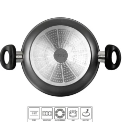 Pfannen|Die moderne Hausfrau STONELINE Servierpfanne 24 cm | Schwarz