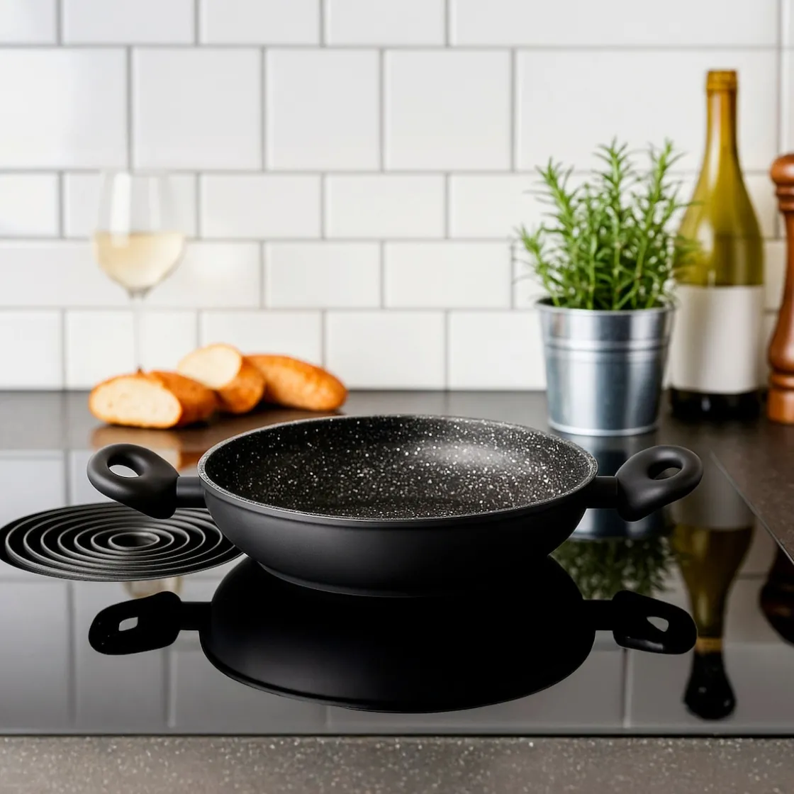 Pfannen|Die moderne Hausfrau STONELINE Servierpfanne 24 cm | Schwarz