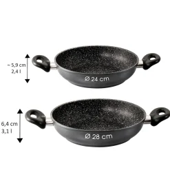 Pfannen|Die moderne Hausfrau STONELINE Servierpfanne 24 cm | Schwarz