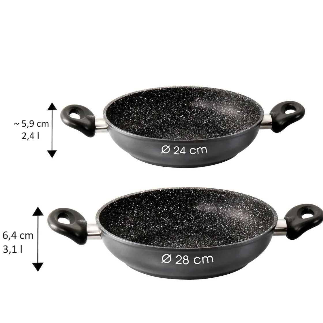 Pfannen|Die moderne Hausfrau STONELINE Servierpfanne 24 cm | Schwarz