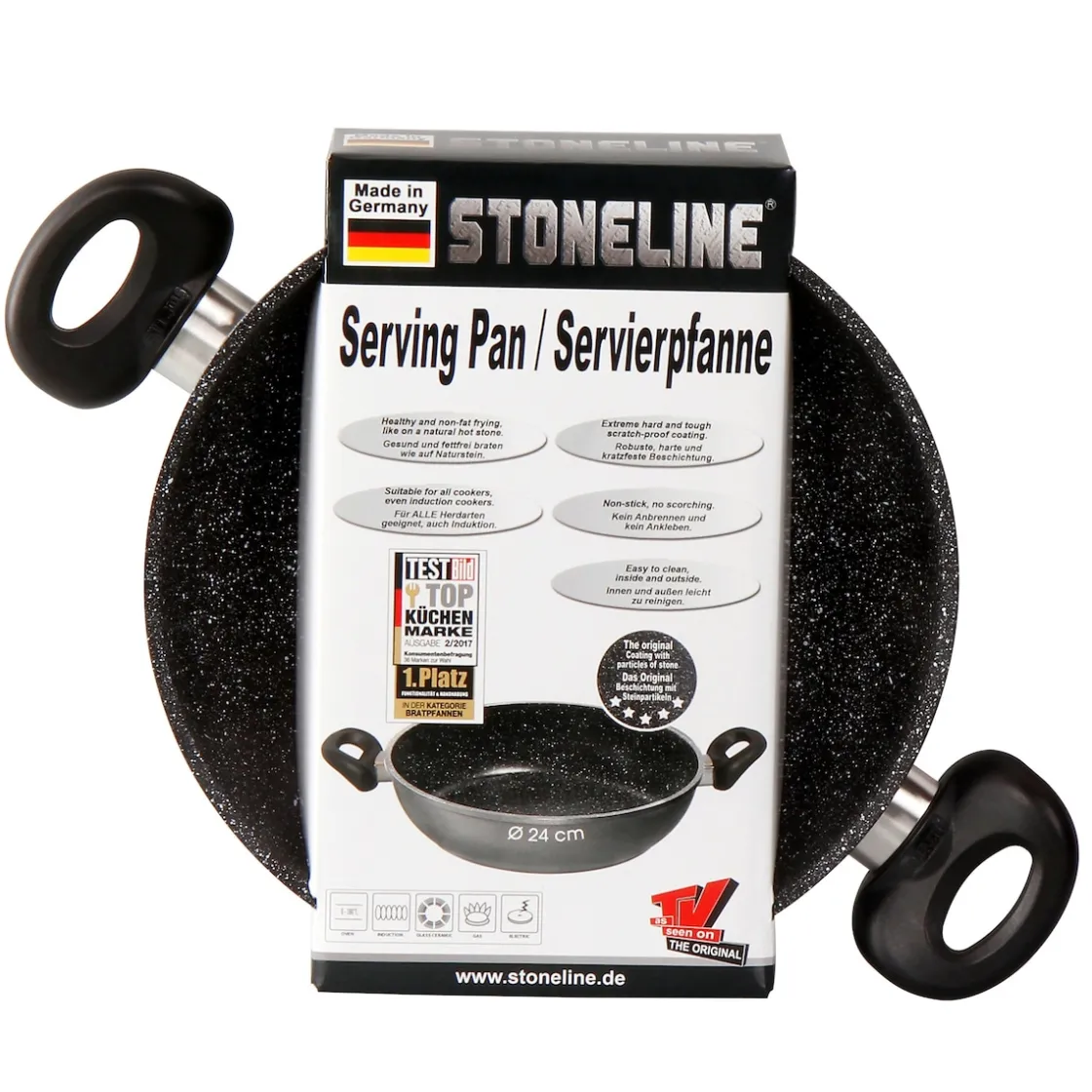 Pfannen|Die moderne Hausfrau STONELINE Servierpfanne 24 cm | Schwarz