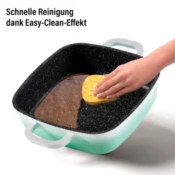 Pfannen|Die moderne Hausfrau STONELINE Servierpfanne Eckig 20 cm Mint | mit Deckel