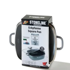 Pfannen|Die moderne Hausfrau STONELINE Servierpfanne Eckig 24 cm | mit Deckel
