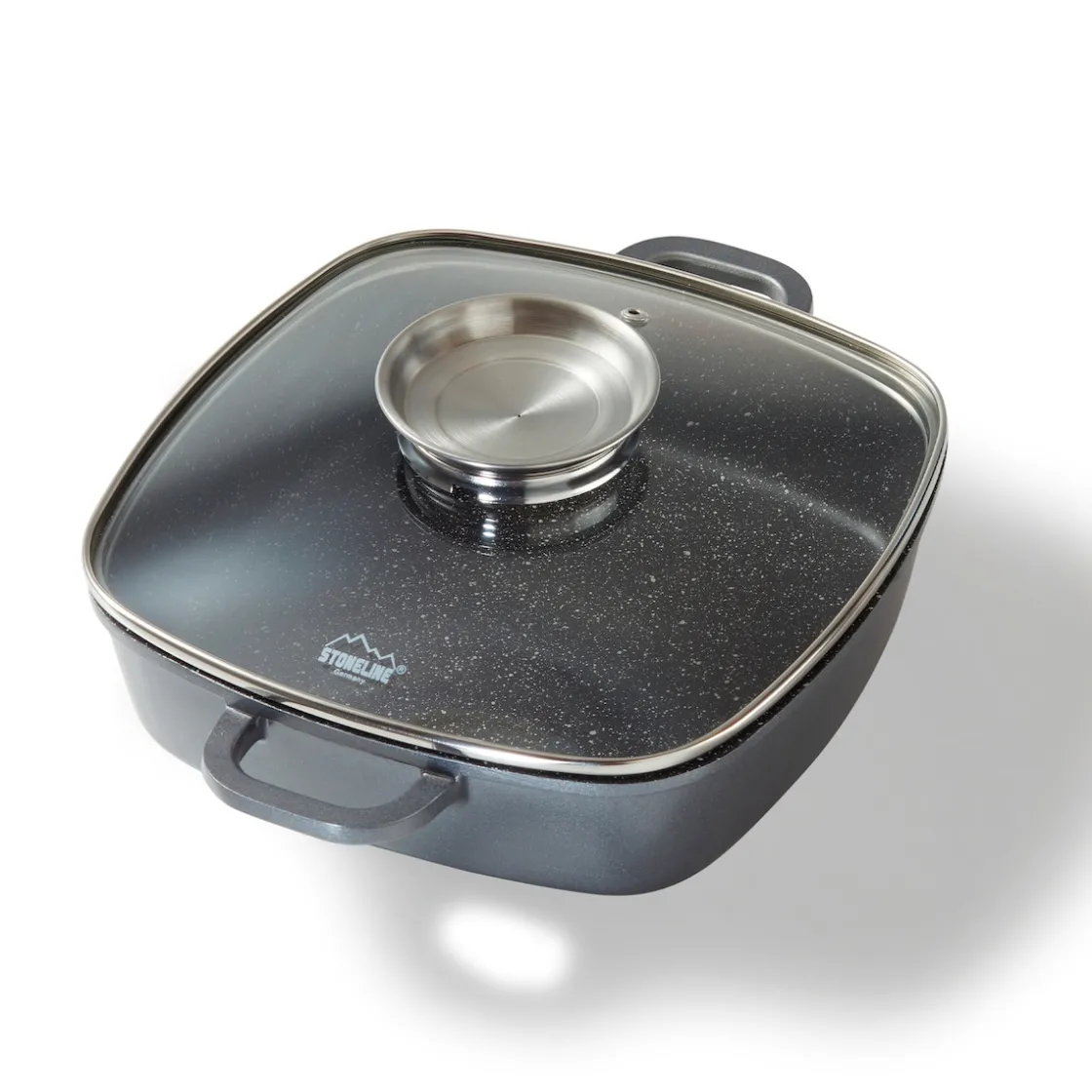 Pfannen|Die moderne Hausfrau STONELINE Servierpfanne Eckig 24 cm | mit Deckel