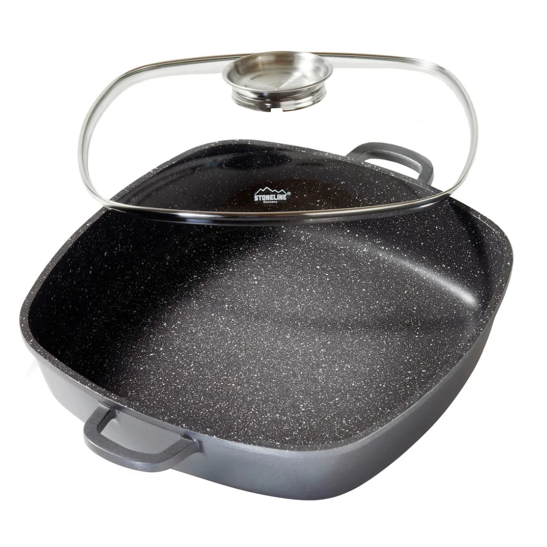 Pfannen|Die moderne Hausfrau STONELINE Servierpfanne Eckig 32 cm | mit Deckel