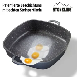 Pfannen|Die moderne Hausfrau STONELINE Servierpfanne Eckig 32 cm | mit Deckel
