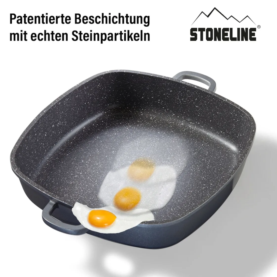 Pfannen|Die moderne Hausfrau STONELINE Servierpfanne Eckig 32 cm | mit Deckel
