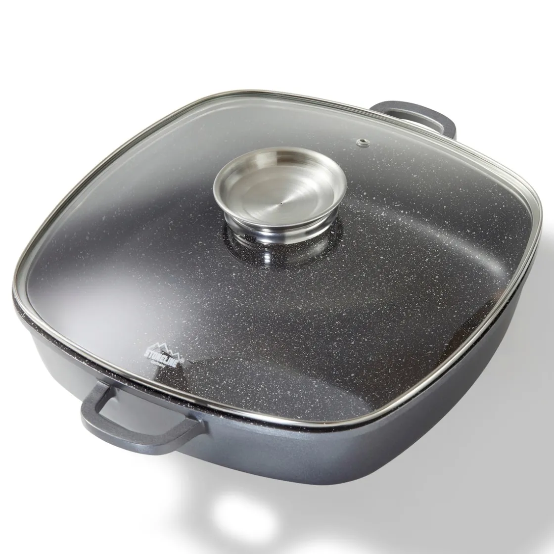 Pfannen|Die moderne Hausfrau STONELINE Servierpfanne Eckig 32 cm | mit Deckel
