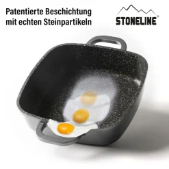 Pfannen|Die moderne Hausfrau STONELINE Servierpfanne Eckig 20 cm | mit Deckel