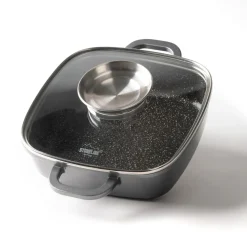 Pfannen|Die moderne Hausfrau STONELINE Servierpfanne Eckig 20 cm | mit Deckel