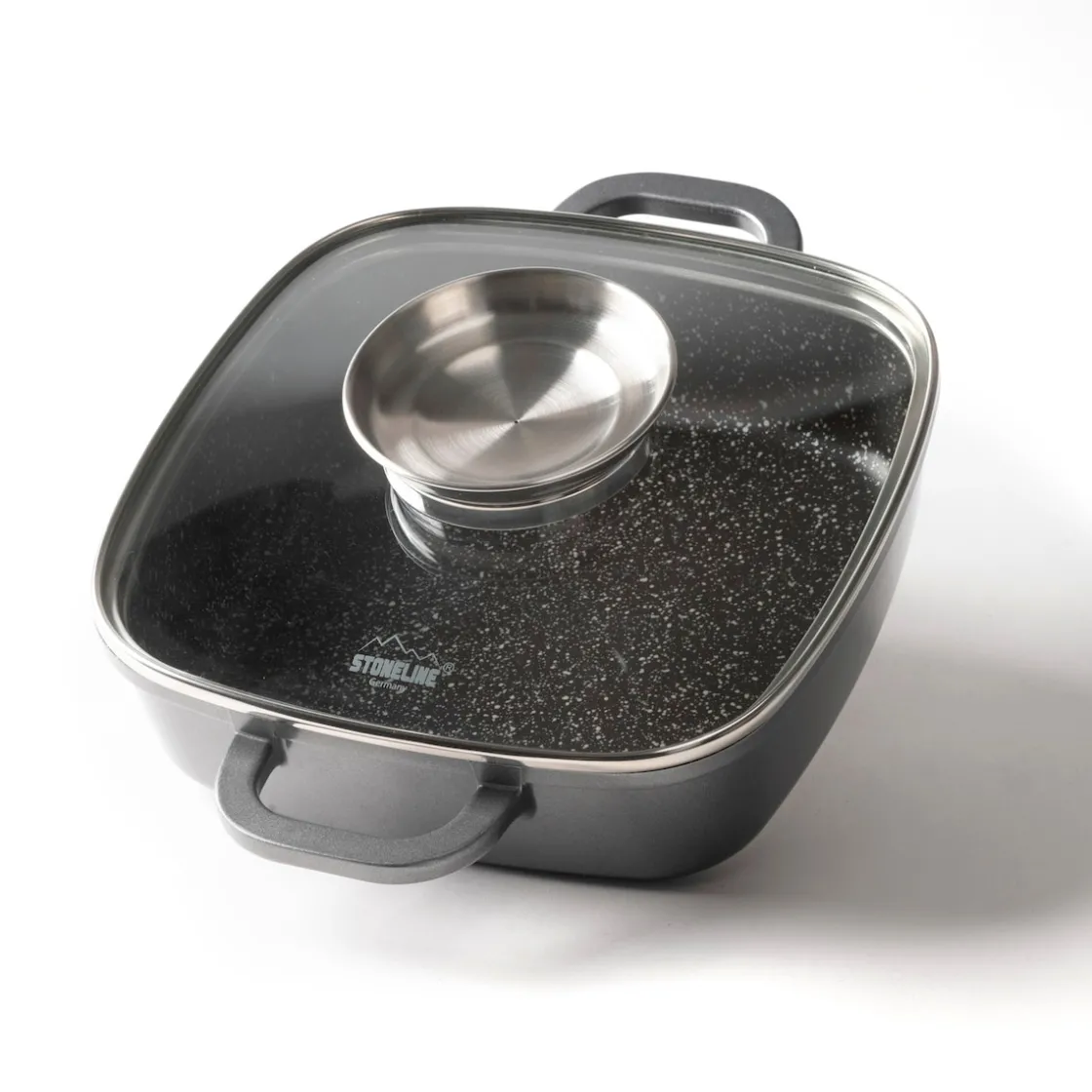 Pfannen|Die moderne Hausfrau STONELINE Servierpfanne Eckig 20 cm | mit Deckel