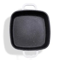 Pfannen|Die moderne Hausfrau STONELINE Servierpfanne Eckig 20 cm Creme | mit Deckel