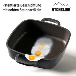 Pfannen|Die moderne Hausfrau STONELINE Servierpfanne Eckig 20 cm Roségold | mit Deckel