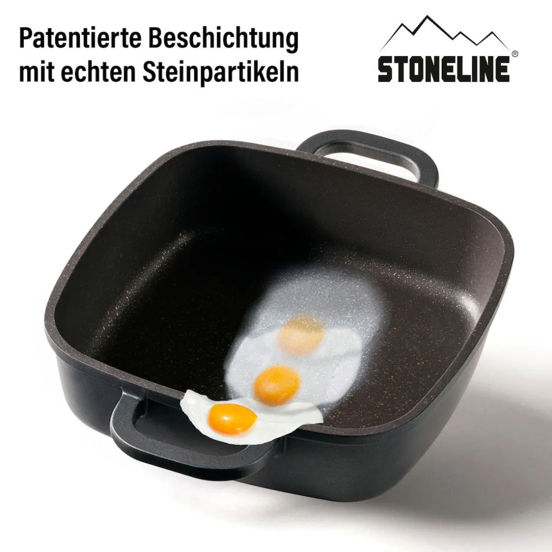 Pfannen|Die moderne Hausfrau STONELINE Servierpfanne Eckig 20 cm Roségold | mit Deckel