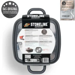 Pfannen|Die moderne Hausfrau STONELINE Servierpfanne Eckig 20 cm Roségold | mit Deckel