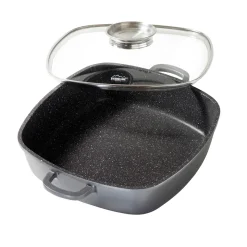 Pfannen|Die moderne Hausfrau STONELINE Servierpfanne Eckig 28 cm | mit Deckel