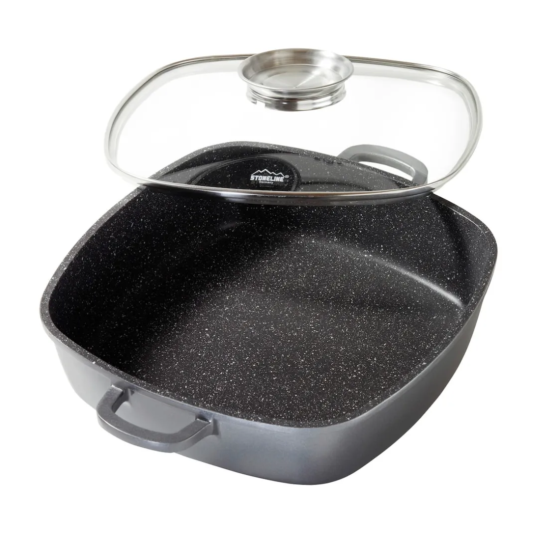 Pfannen|Die moderne Hausfrau STONELINE Servierpfanne Eckig 28 cm | mit Deckel