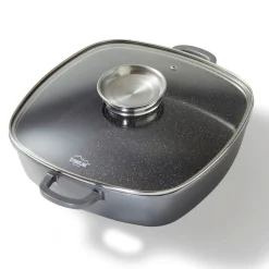 Pfannen|Die moderne Hausfrau STONELINE Servierpfanne Eckig 28 cm | mit Deckel